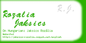 rozalia jaksics business card